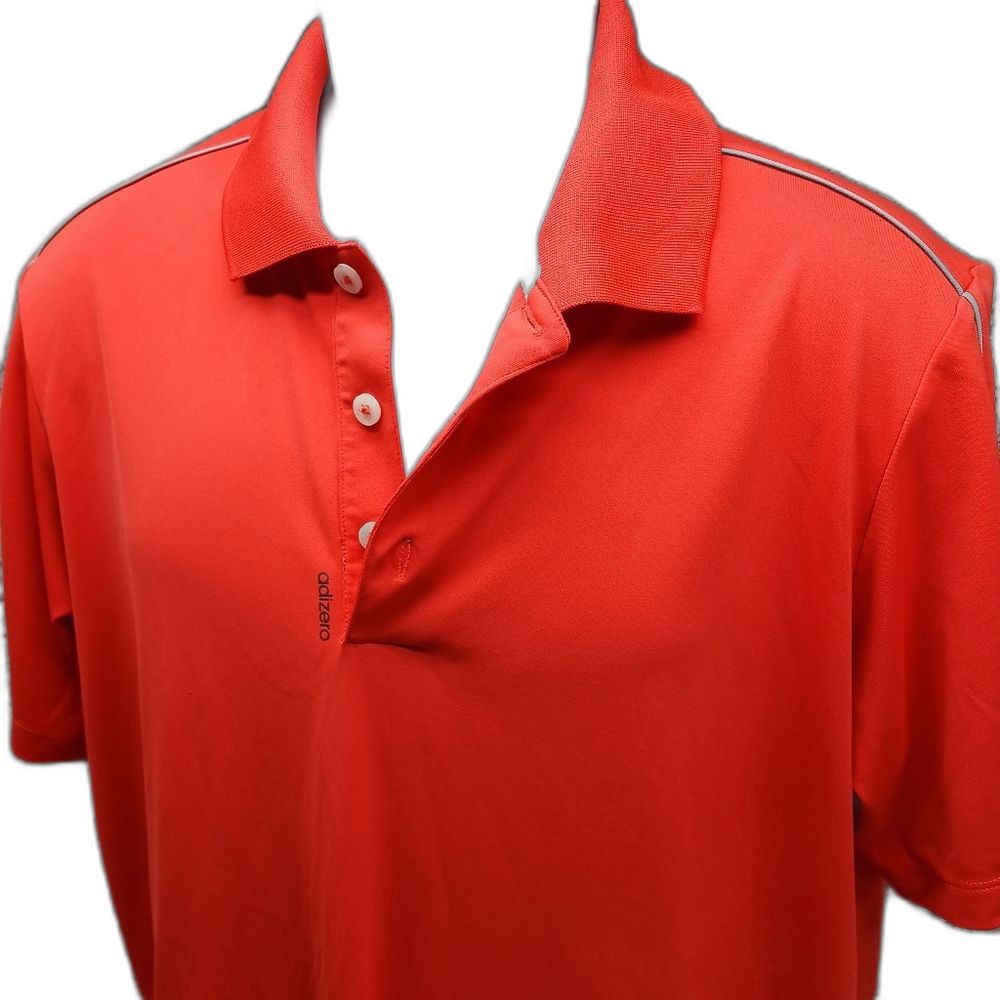 Adidas Adizero Men's Large Golf Shirt/ Polo Shirt. 3 Button. Orange/ Reddish....